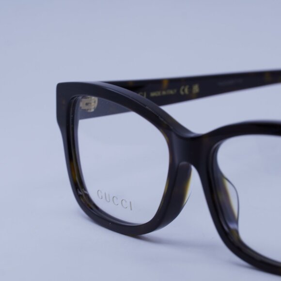 Gucci GG1259OA 002 Eyeglasses Dark Havana 55mm Rectangle Frame - Picture 4 of 11